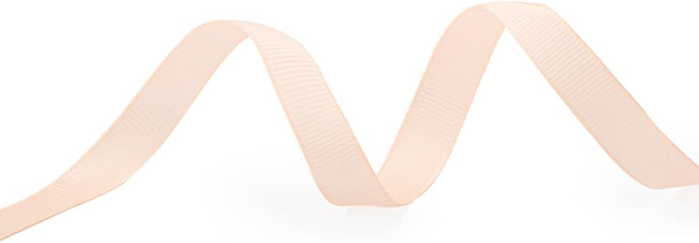 LIUYAXI 1/2" X 50 Yards Solid Peach Grosgrain Ribbon, Perfect for Crafts, Wedding Decor, DIY Hair Accessories, Sewing, Gift Package Wrapping and More