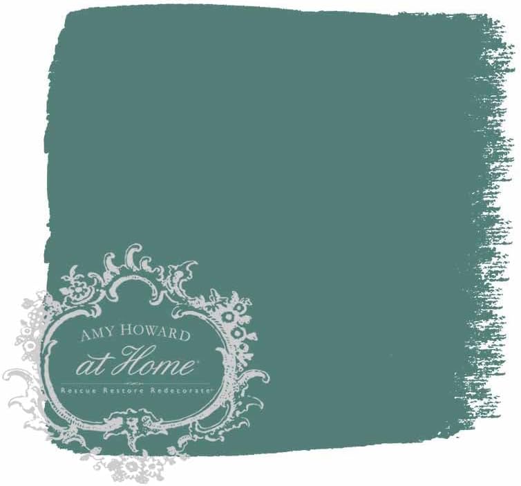 AMY HOWARD AT HOME Chalk-Based One Step Paint for Furniture, Cabinetry, Decor, Finish, and More | No Stripping, Sanding, or Priming | Dark Base | 32 Ounce | Peacock Arbre