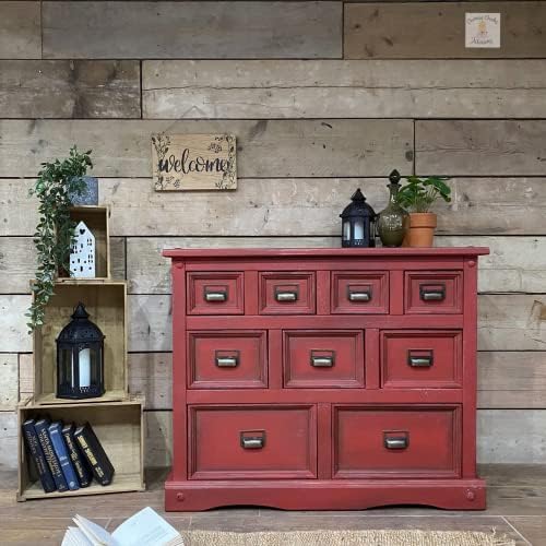 Dixie Belle Paint Company Chalk Finish Furniture Paint - Barn Red (1 Gallon - 128oz) - Matte Deep Red Chic Chalk Mineral DIY Furniture Paint