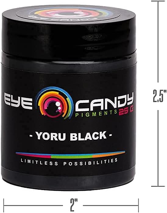 Eye Candy Pigments Premium Black Mica Powder - Yoru Black (25gr) - for Epoxy, Resin, Soap, Paint, Woodworking, Acrylic Pouring, Bath Bombs, Fishing Lures - DIY Arts and Crafts Additive