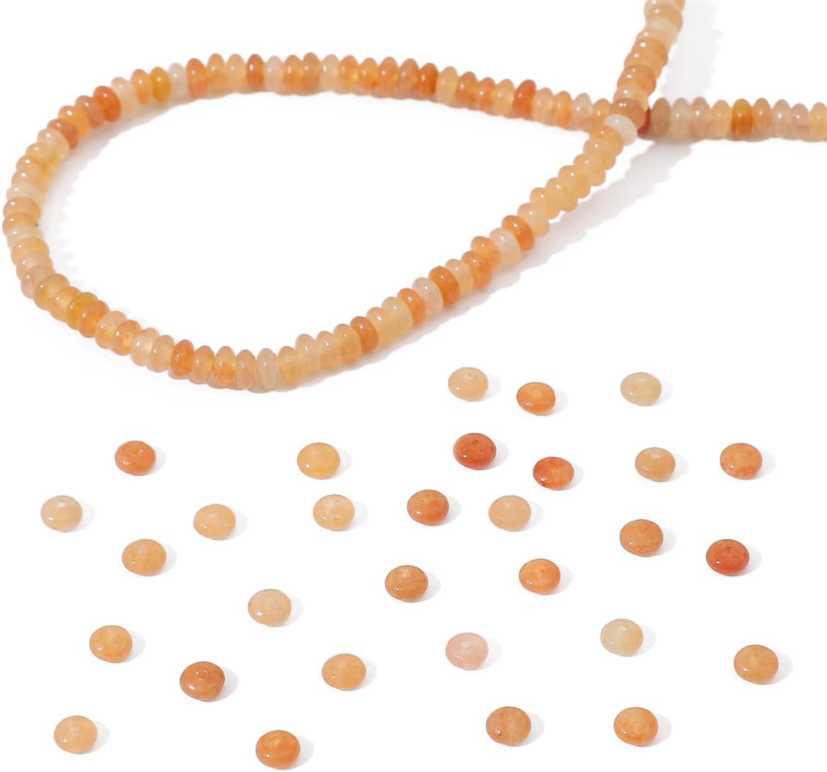 Natural Red Aventurine Disk Stone Beads 4x2mm 160pcs Rondelle Loose Semi Gemstone Beads for Jewelry Making Design