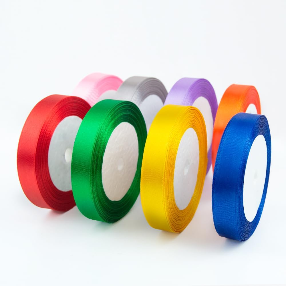 KMER LIFE 1-1/2 Inches x 25 Yards Red Satin Ribbon Solid Fabric Ribbons for Crafts, Wedding Decor, DIY Hair Accessories, Sewing, Gift Package Wrapping, Valentine's Day Bouquet and More