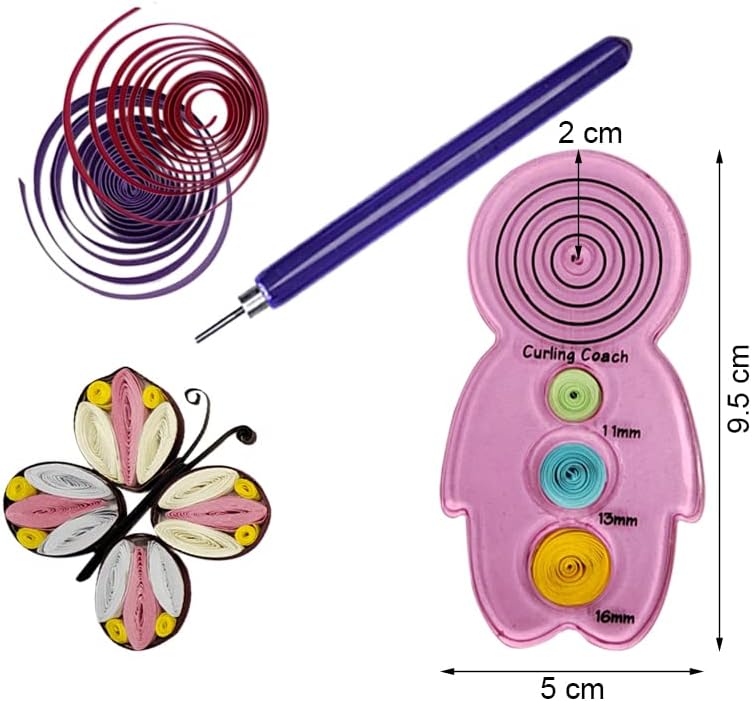 XIWUMOER 8PCS,Quilling Needles,Quilling Knitting Board,Quilling Kits,Paper Quilling Tools,Quilling Curling Coach,Paper Craft DIY Tools,Assorted Sizes Rolling Curling Quilling Needle Pen, (Pink)