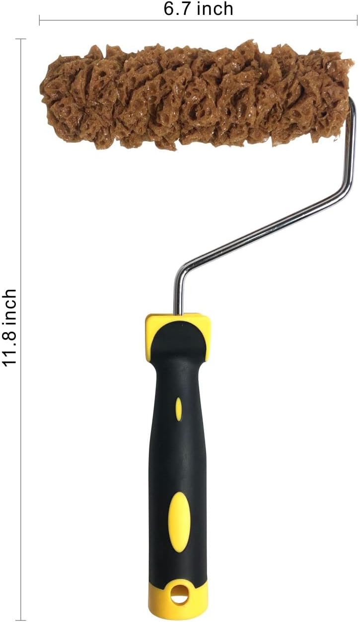 Hanroy Sponge Paint Roller Small 7" for Texture Painting Decorators Brush Tool, Fast and Easy Pattern Art Sponge Roller for Home Wall(RM488K)