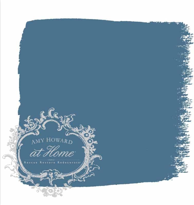 AMY HOWARD AT HOME Chalk-Based One Step Paint for Furniture, Cabinetry, Decor, Finish, and More | No Stripping, Sanding, or Priming | Medium Base | 16 Ounce | Chavant Blue