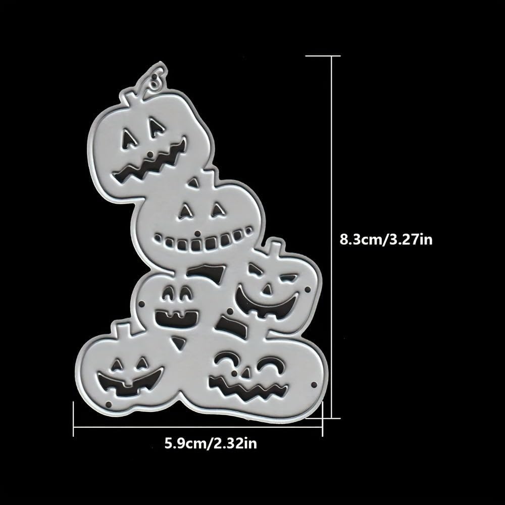 Lapoo Festivals Metal Cutting Die for Scrapbooking - Durable, Cut Stencils for DIY Scrapbook Photo Album Decorative Paper Card, Card Making Supplies (A Bunch of Halloween Pumpkins 2.3 x 3.3 in)