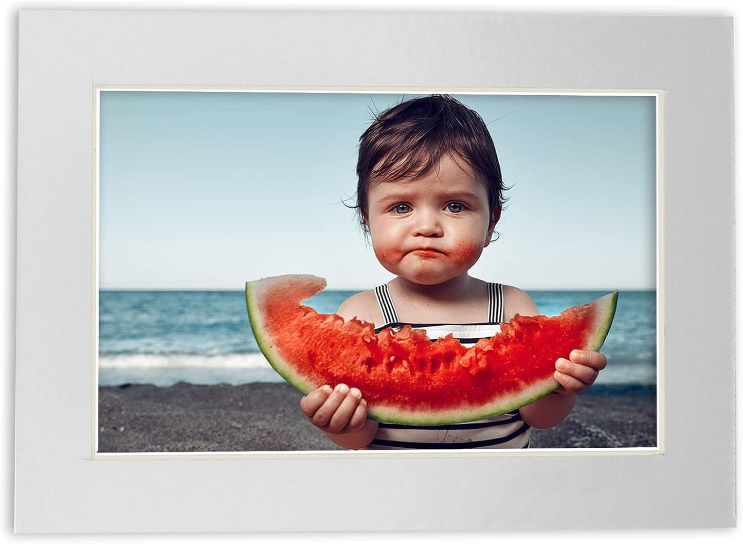 5x7 Mat for 8.5x11 Frame - Precut Mat Board Acid-Free Metallic Silver 5x7 Photo Matte For a 8.5x11 Picture Frame, Premium Matboard for Family Photos, Show Kits, Art, Picture Framing, Pack of 100 Mats