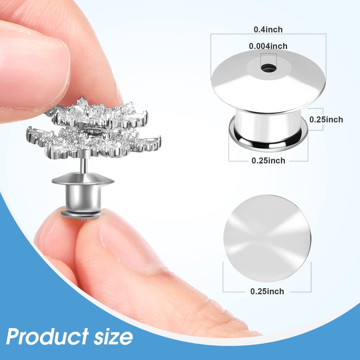 20PCS Locking Pin Back Locking Pin Keeper Clasp, Metal Pin Backing for Brooch Enamel Lapel Pin Lock