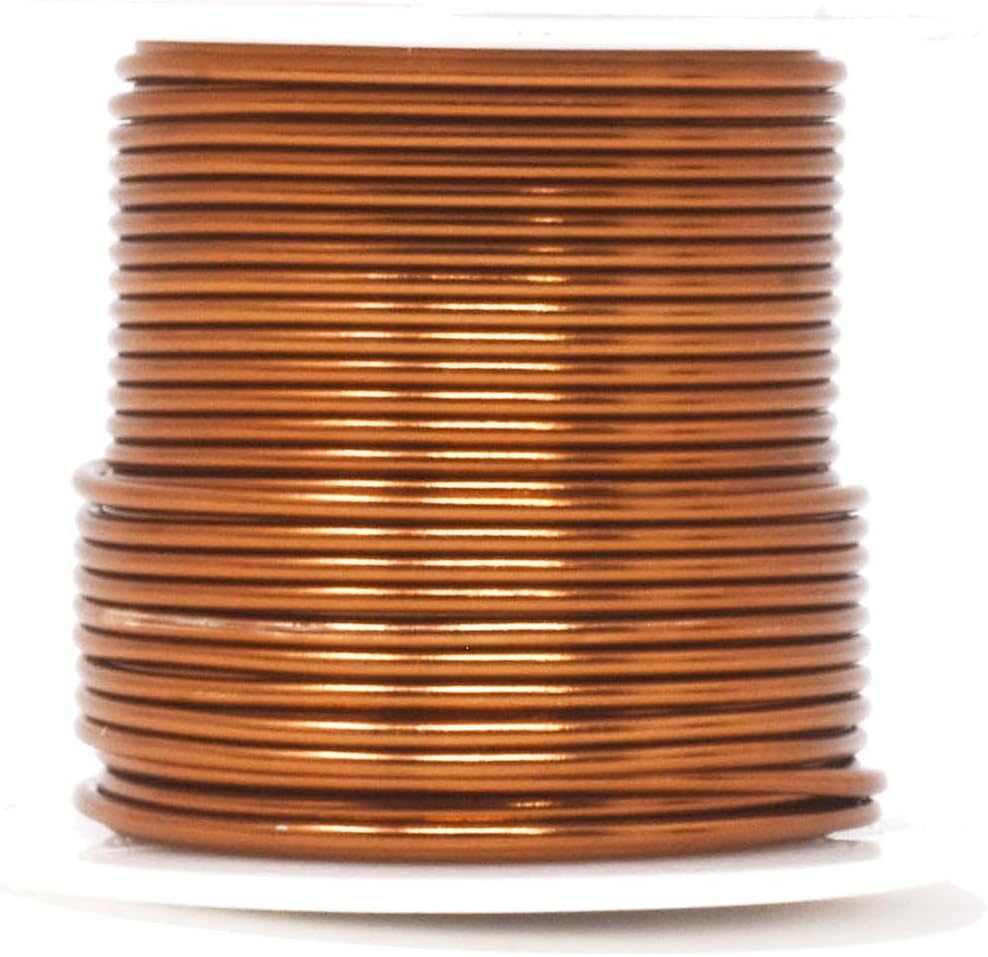 Mandala Crafts 14 Gauge Anodized Aluminum Craft Wire for Jewelry Making – 330 FT Colored Flexible Silver Copper True Blue Brown Red Kelly Green Wire - Bendable for Bonsai Armature Crafting Sculpting