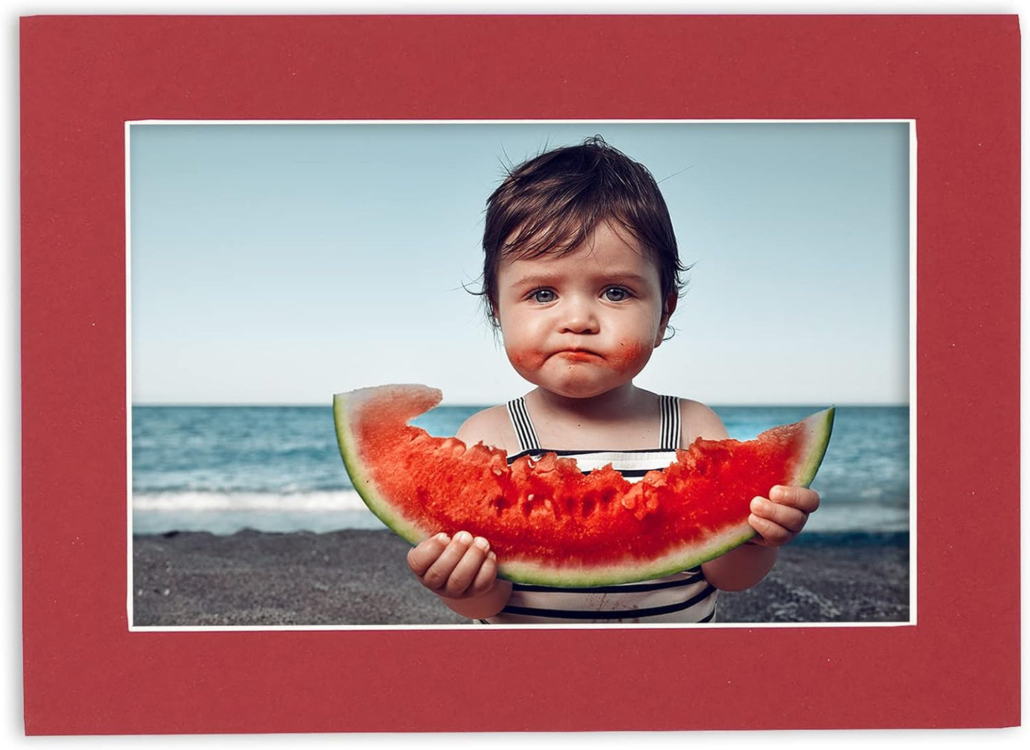 5x7 Mat for 8.5x11 Frame - Precut Mat Board Acid-Free Deep Red 5x7 Photo Matte Made to Fit a 8.5x11 Picture Frame, Premium Matboard for Family Photos, Show Kits, Art, Picture Framing, Pack of 1 Mat