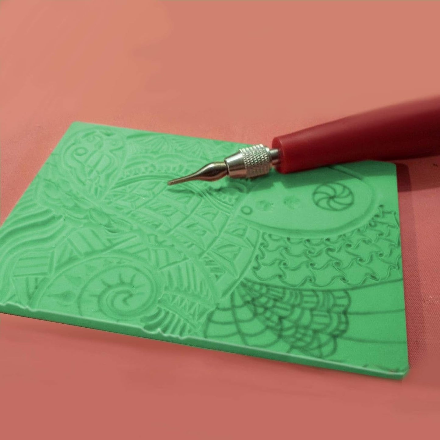 ZOENHOU 20 PCS 4 x 6 Inch Rubber Stamp Carving Blocks, Linoleum Blocks for Printmaking, Stamp Making, Green