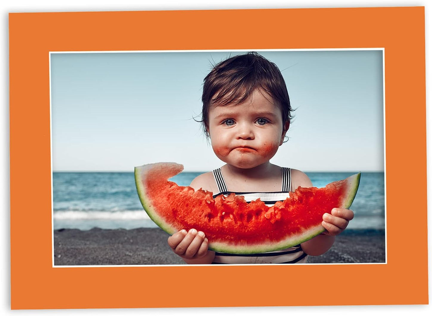 5.5x8.5 Mat for 8.5x11 Frame - Precut Mat Board Acid-Free Orange 5.5x8.5 Photo Matte for a 8.5x11 Picture Frame, Premium Matboard for Family Photos, Show Kits, Art, Picture Framing, Pack of 1 Mat