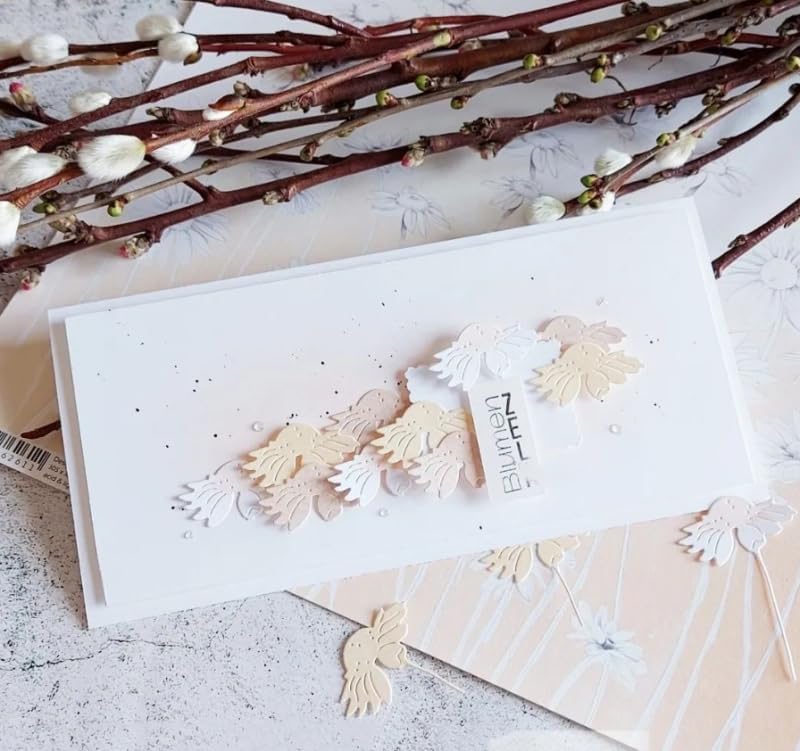 Lapoo Metal Cutting Die for Scrapbooking, 3D Backgrounds Frame New Cutting Dies DIY Album Card Making Decor Paper Craft Metal Die Cuts Party Wedding Decorations (Flowers A 4.5 x 2.3 in)