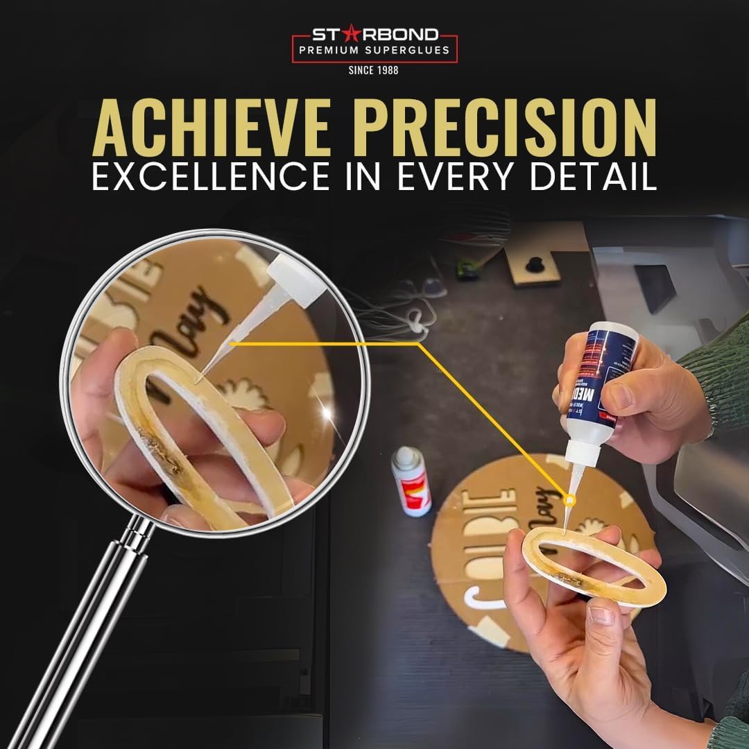 Starbond 4 oz. Medium CA Glue (Premium Cyanoacrylate Super Glue) with Extra Cap and Microtips for Quick Fixes, Woodworking, Woodturning, Hobby Models