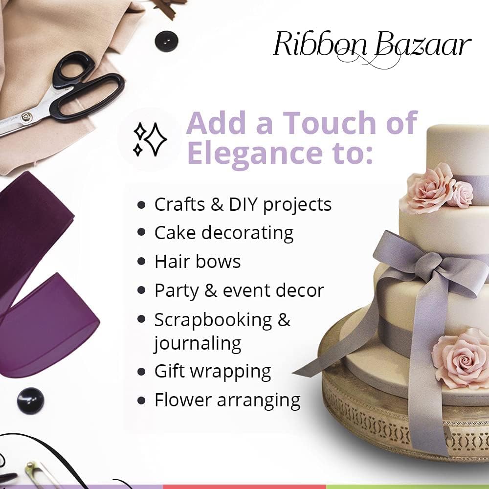 Ribbon Bazaar Sheer Organza Wired Ribbon - 100% Polyester Wire Edged Ribbon for Floral Decor, Table Arrangements, Apparel Embellishment & More - 1-1/2" Moss 25yd