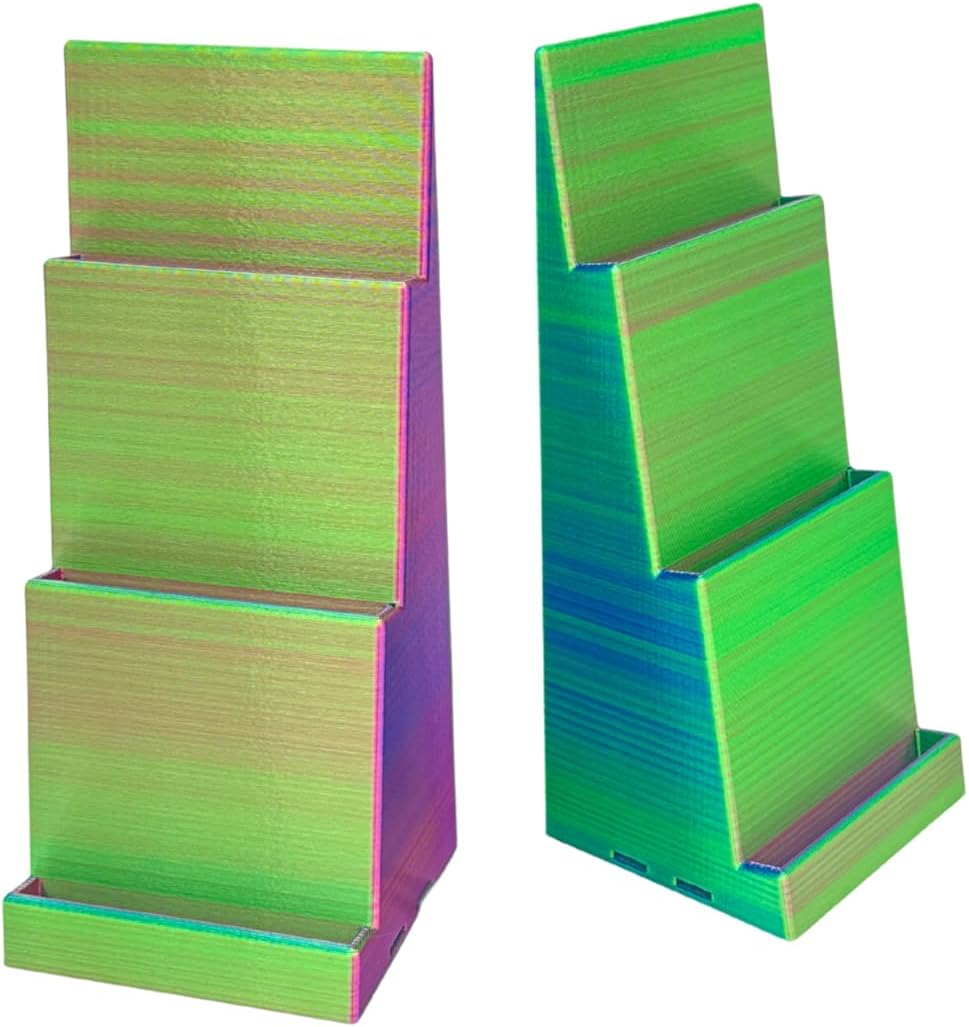 Magnetic Card Holder Stadium Displays - Green Pink Blue (2 Pack), Compatible with Ultra Pro Protectors - Trading Card Holder - Card Stand - Sports Card Display