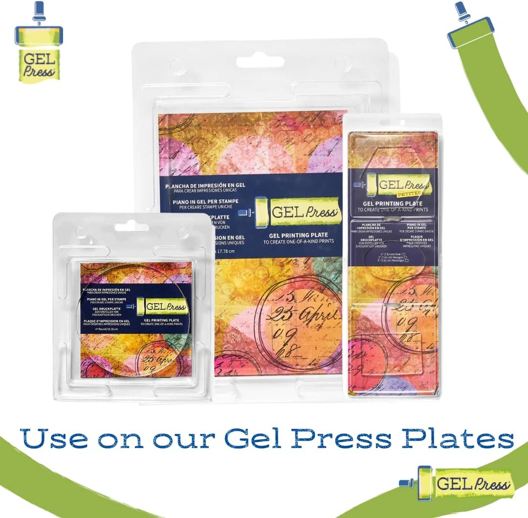 Gel Press Rubber Brayer - for printmaking, Scrapbooking, Paper Crafts, Home Decor & More - 4 Inches, Blue & Green