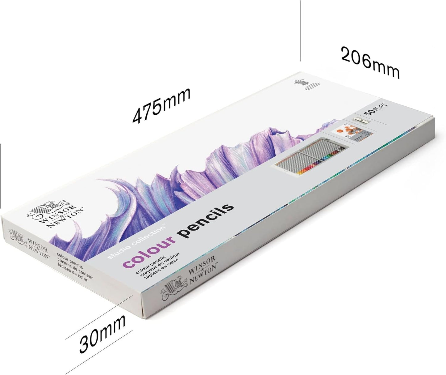 Winsor & Newton Studio Collection Artist Pencils, Colour Pencil Box Set, Set of 50