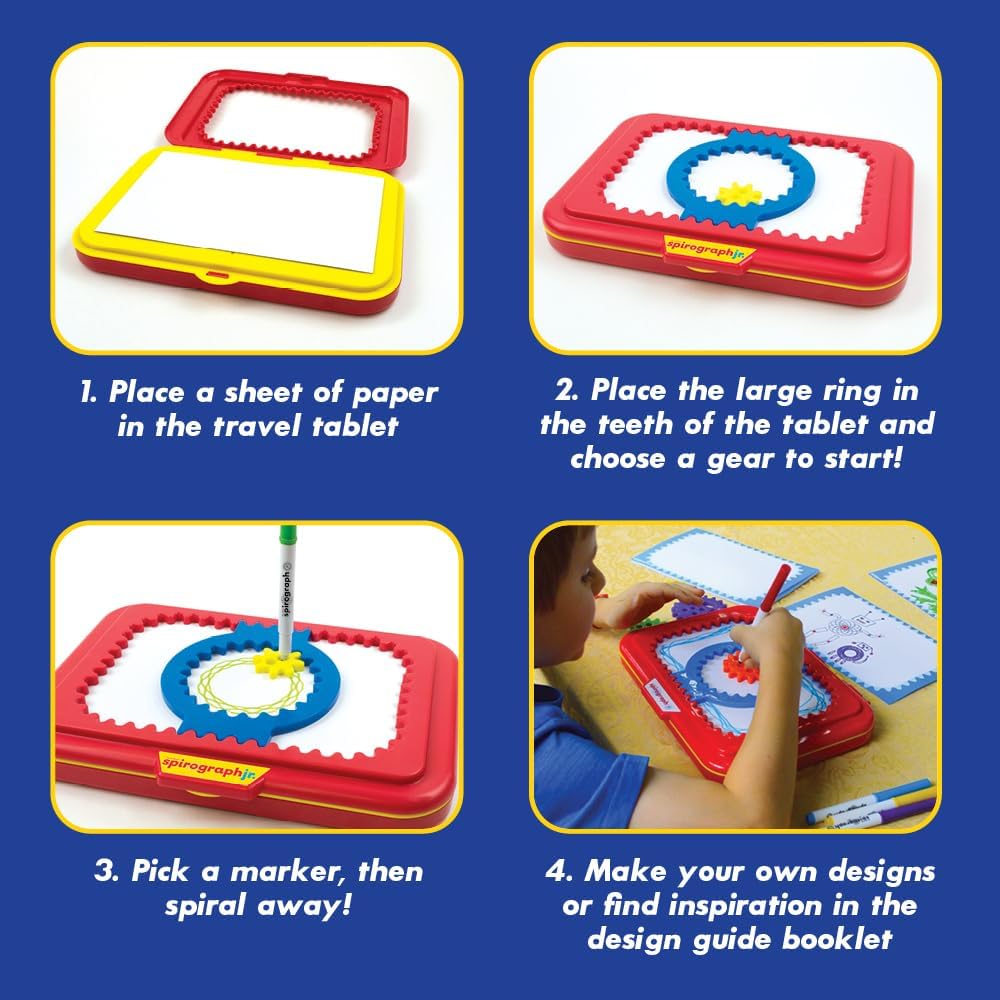Spirograph Jr. — Jumbo Sized Gears Classic Retro Toy For Spiral Drawing Art Design Toy Kit for Smaller Hands — For Kids Ages 3 and Up