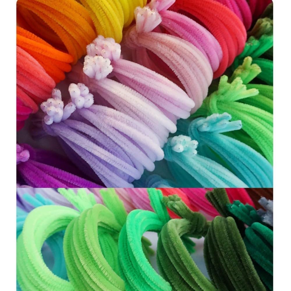 100 Pieces Pipe Cleaners Chenille Stem, Green Pipe Cleaners Set for Pipe Cleaners Christmas Tree DIY Arts Crafts Decorations, Chenille Stems Pipe Cleaners (Dark Green)