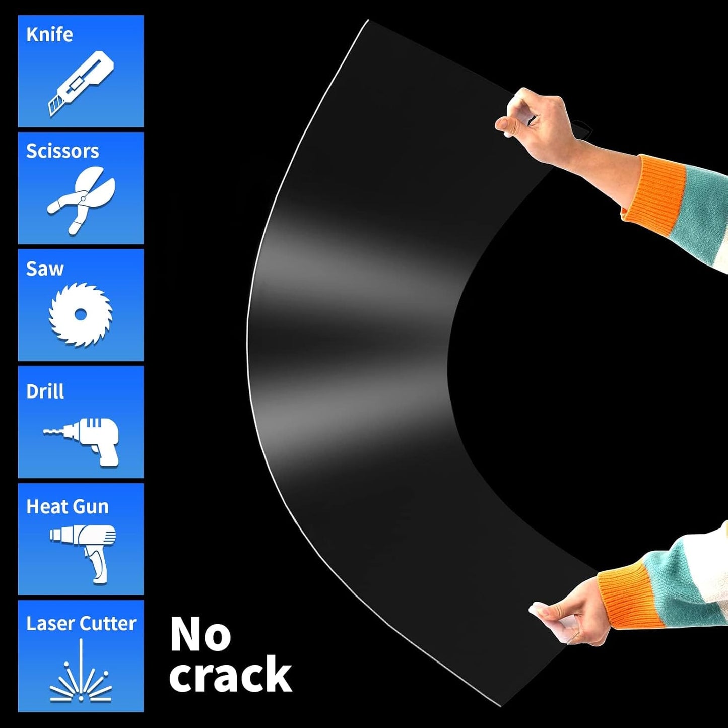 Art3d (2 Pack) 1/8" Thick Plexiglass Sheets - 36" x 48" PET Clear Acrylic Sheets for Art Design,Craft Projects, Signs, DIY in Home, Wedding, Festival,Party,Office