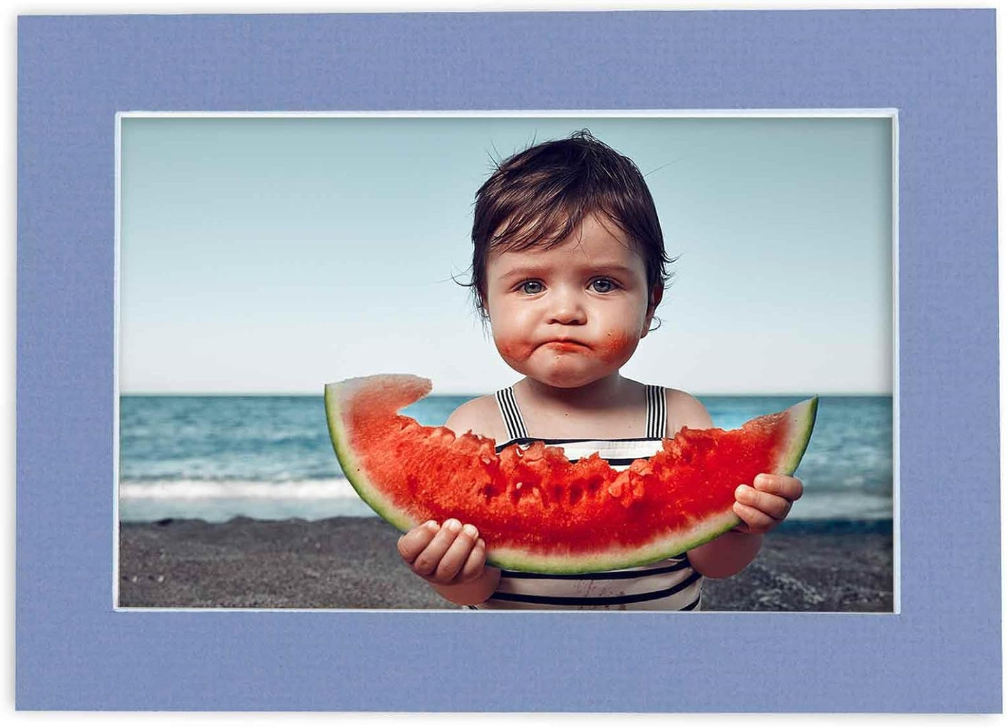 Pack of Ten Acid Free 11x14 Mats Bevel Cut for 8.5x11 Photos - Brittany Blue Precut Matboards With Backing Boards and Self Seal Photo Mat Bags For Pictures, Photos, Framing - 4-ply Thickness