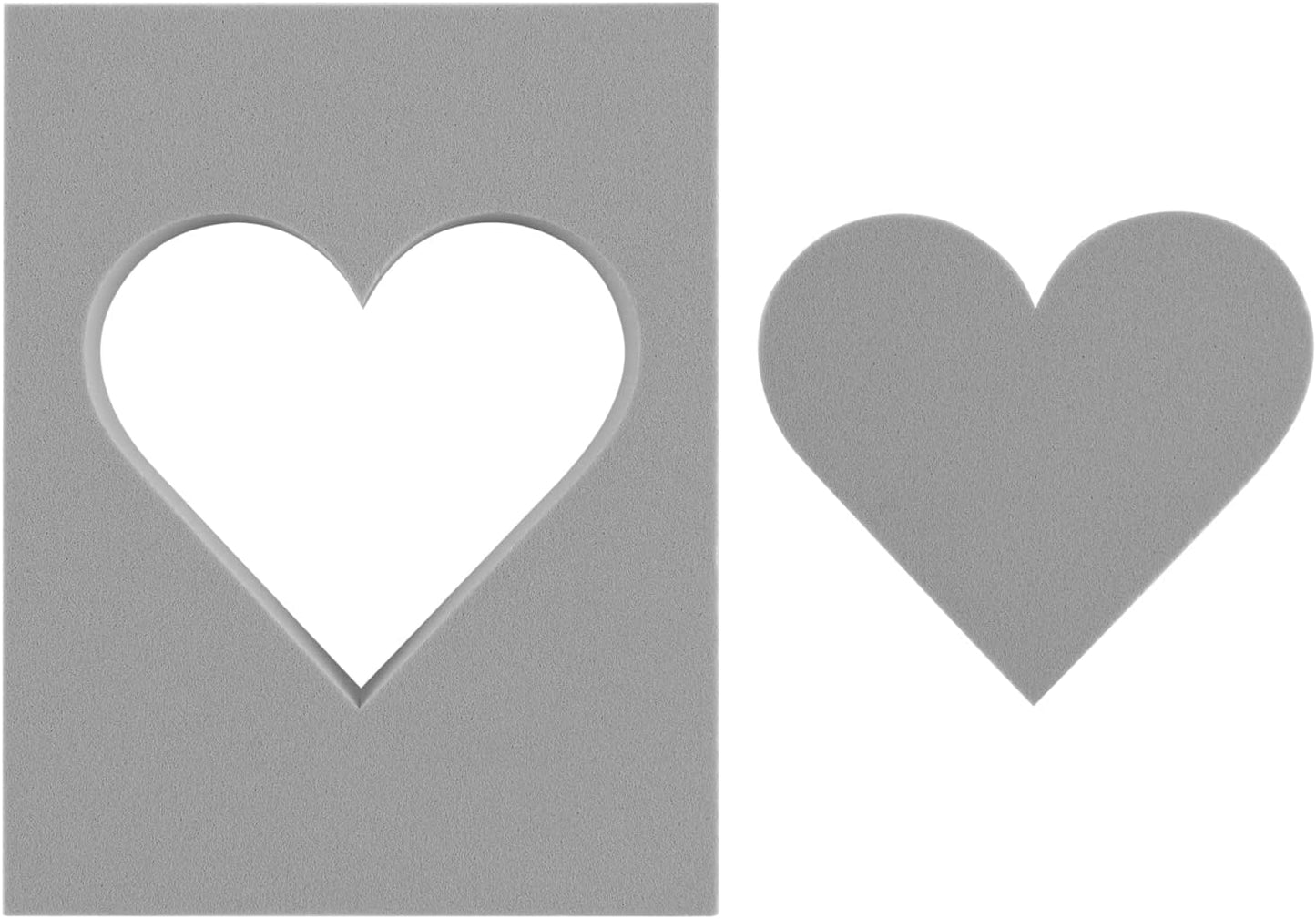 BAOFALI 2 Pcs Heart Cut Stamping Foam Grey Moldable Foam Stamps Plastic Dry Foam Stamp Pad Cut and Dry Foam Stamping Foam Block for Sculpture, Modeling, DIY Arts and Handicrafts Projects