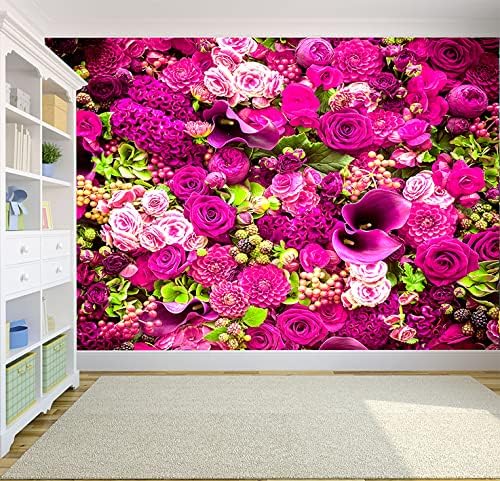 Rose Wall Mural Floral Photo Wallpaper Murals for Wall Decor for Living Room(Not Peel and Stick)