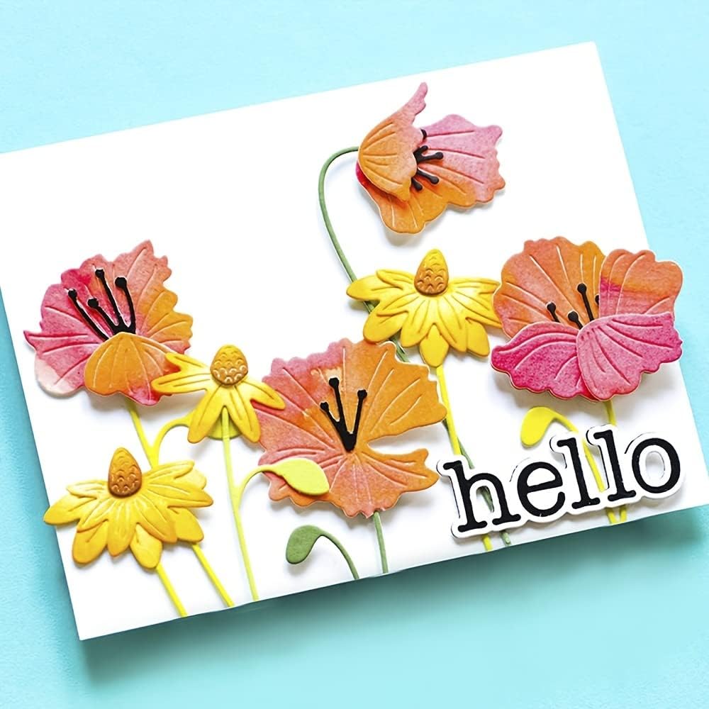 Lapoo Metal Cutting Die for Scrapbooking, 3D Backgrounds Frame New Cutting Dies DIY Album Card Making Decor Paper Craft Metal Die Cuts Party Wedding Decorations (Sunflower C 4 x 3.1 in)