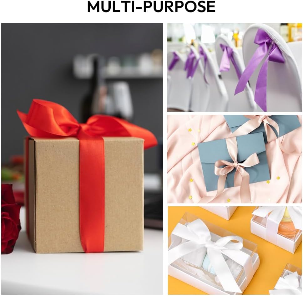 5/8 Inch 25 Yards Satin Ribbon Dark Blue, Solid Color Fabric Ribbon for Gift Wrapping, Wedding, Polyester Gift Ribbon for Birthday Party Decoration, Craft, Hair, Floral, Sewing