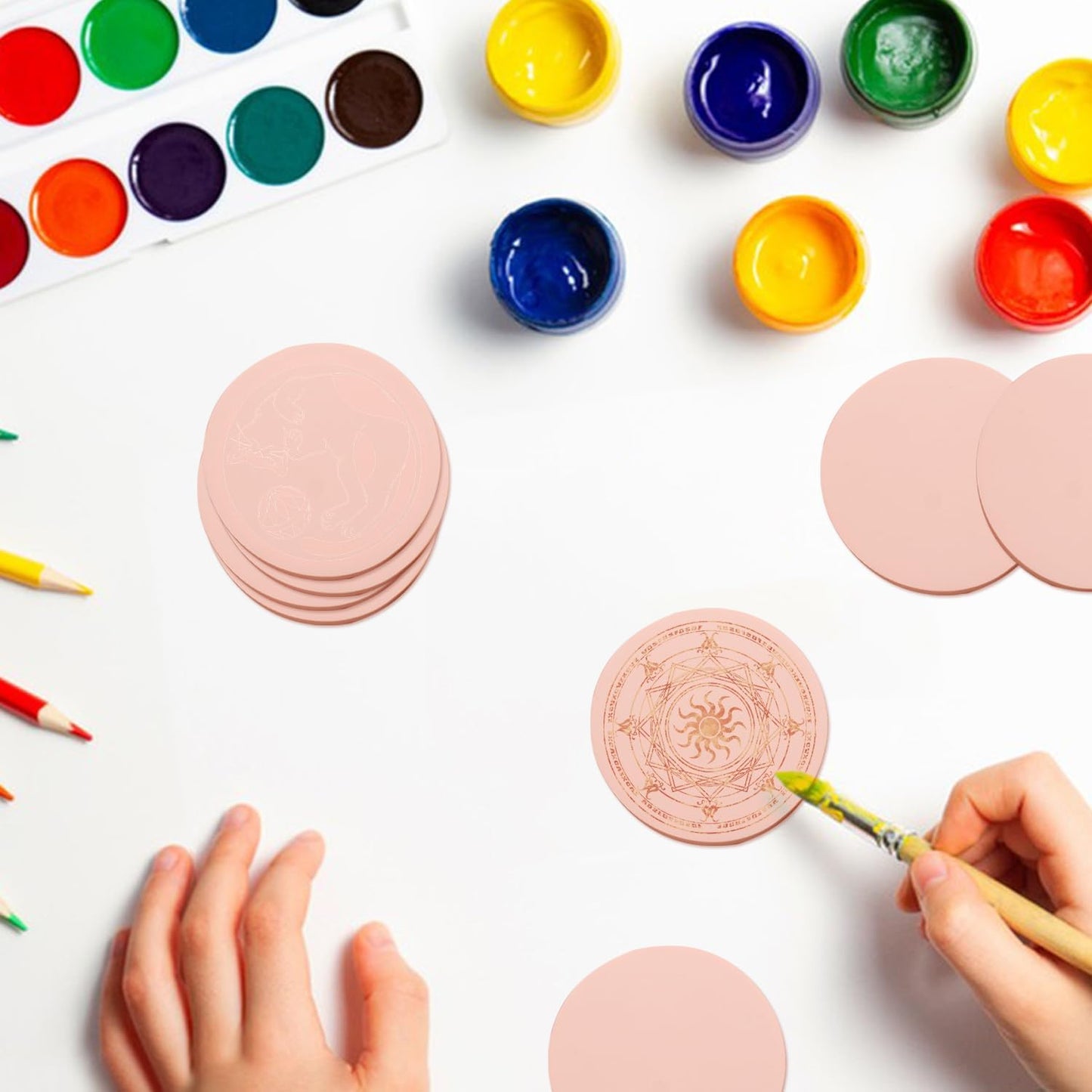 60 Pcs 2" Round Rubber Carving Blocks, Linoleum Blocks, Stamp Carving Blocks for Printmaking, Crafts and More,(Pink) by KUKLIPJIM