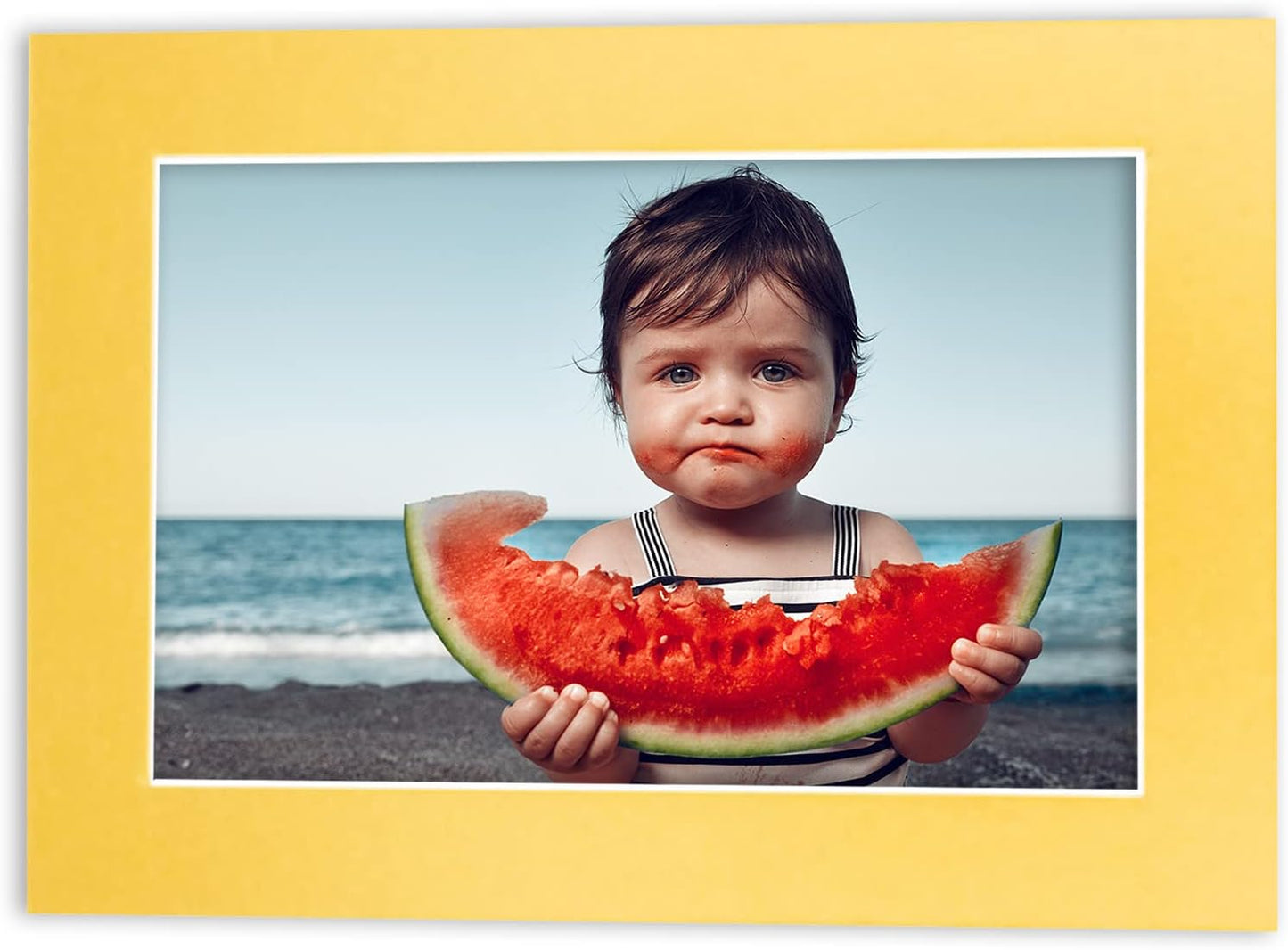 5.5x8.5 Mat for 8.5x11 Frame - Precut Mat Board Acid-Free Metallic Gold 5.5x8.5 Photo Matte For a 8.5x11 Picture Frame, Matboard for Family Photos, Show Kits, Art, Picture Framing, Pack of 1 Mat