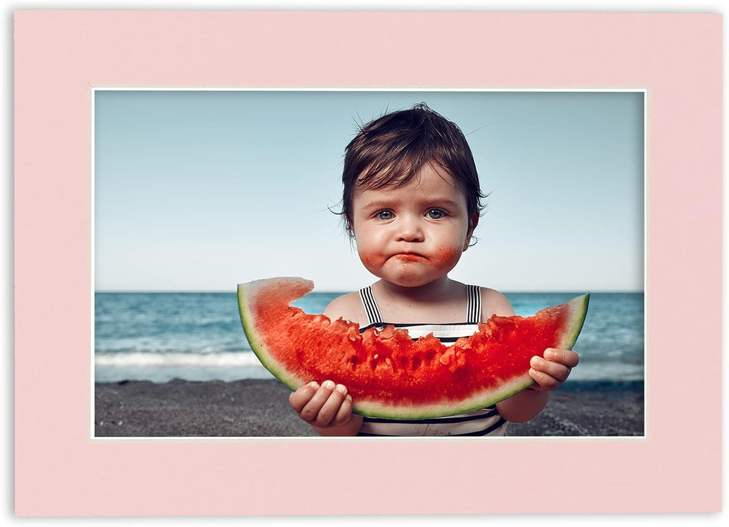 5x7 Mat for 8.5x11 Frame - Precut Mat Board Acid-Free Soft Pink 5x7 Photo Matte Made to Fit a 8.5x11 Picture Frame, Premium Matboard for Family Photos, Show Kits, Art, Picture Framing, Pack of 25 Mats
