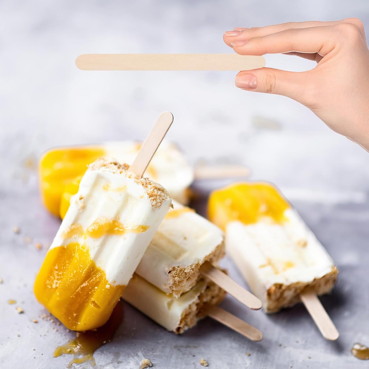 2000 Pcs 4.5" Wooden Craft Sticks, Ice Cream Sticks,Natural Wood Popsicle Stick for Waxing, DIY Wood Crafts, Hair Removal and Waxing Supplies, Paint Stirrer, Art Projects and Ice Pop Sticks