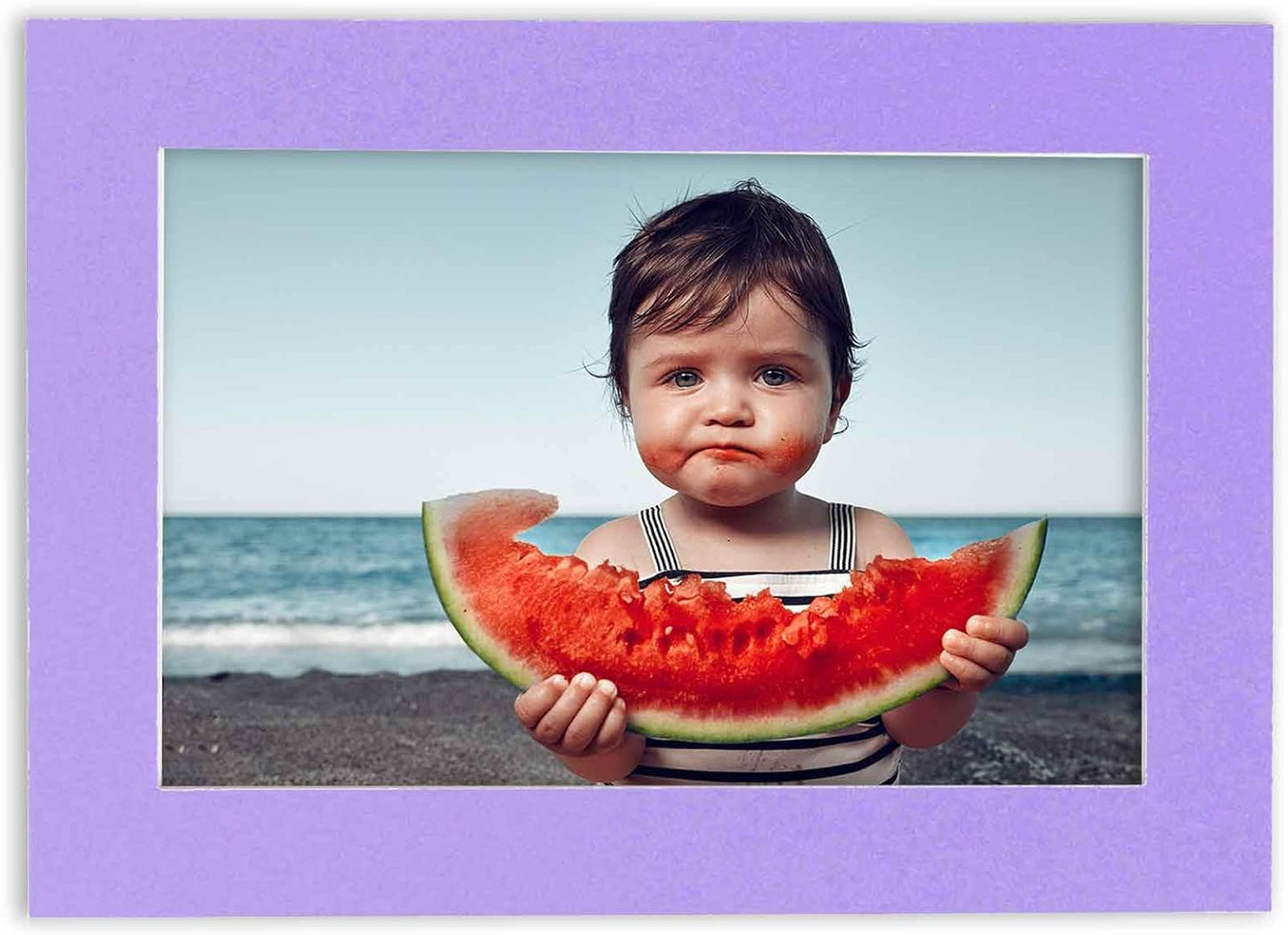 5.5x8.5 Mat for 8.5x11 Frame - Precut Mat Board Acid-Free Light Purple 5.5x8.5 Photo Matte for a 8.5x11 Picture Frame, Matboard for Family Photos, Show Kits, Art, Picture Framing, Pack of 100 Mats