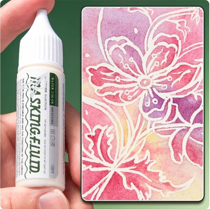 Hztyyier Pigment Covering Liquid, Watercolor White Liquid Art Masking Fluid for Watercolor Painting and Various Art Projects (18ml)