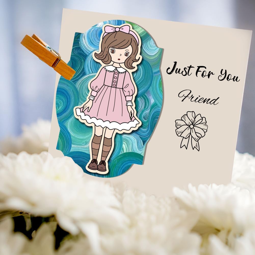 Fashion Girls Clear Stamps 6.3x4.3 Friendship Word Rubber Stamp Flower Silicone Stamps Star Heart Transparent Stamps for DIY Scrapbooking Card Making Photo Album Decor