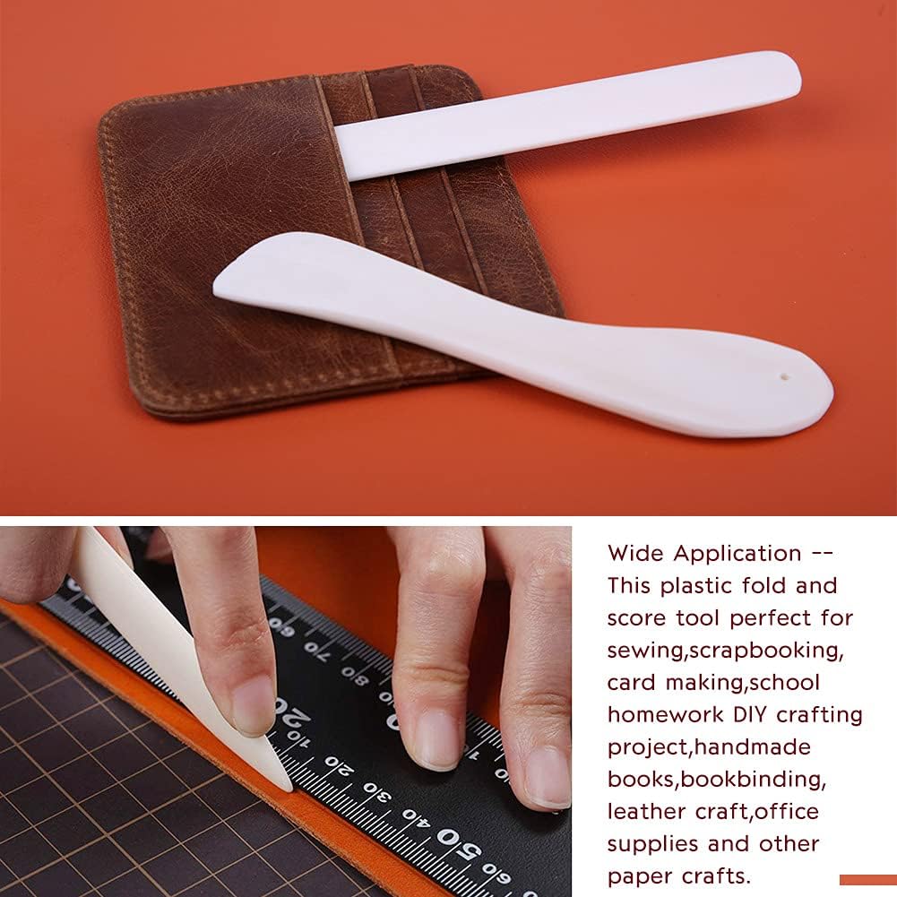 8 PCS Bone Folder Tool, Plastic Bone Folder Paper Creaser Set Scoring Tool for Paper Crafts Book-Binding Card Making and Office Supplies for Diy Handmade Leather Burnishing Bookbinding Books Cards