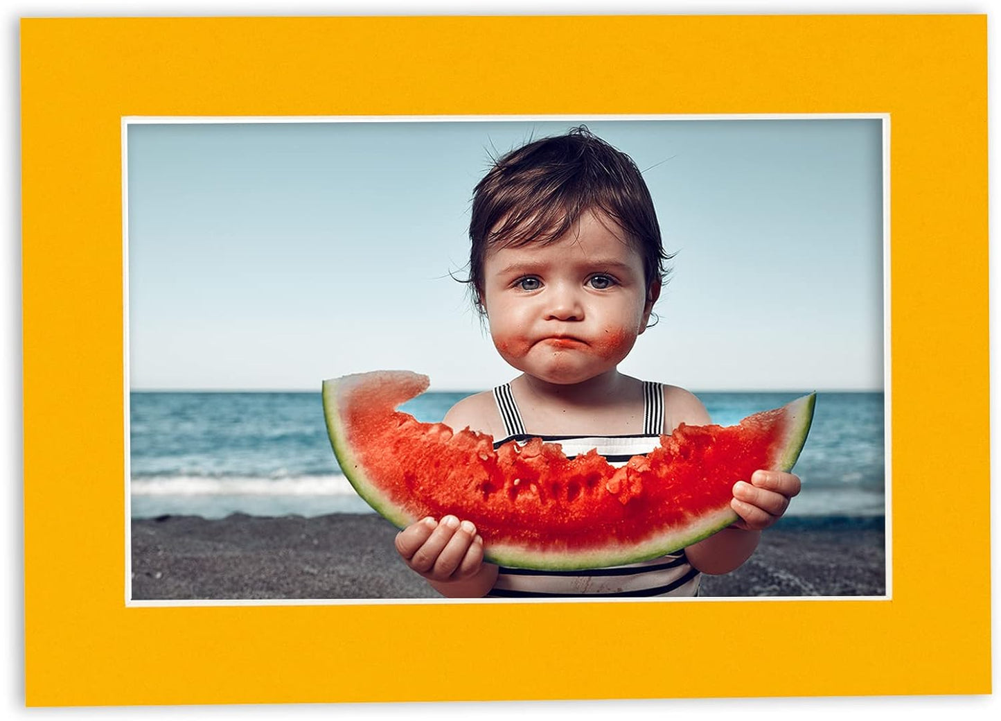 Pack of Ten Acid Free 11x14 Mats Bevel Cut for 8.5x11 Photos - Golden Orange Precut Matboards With Backing Boards and Self Seal Photo Mat Bags For Pictures, Photos, Framing - 4-ply Thickness