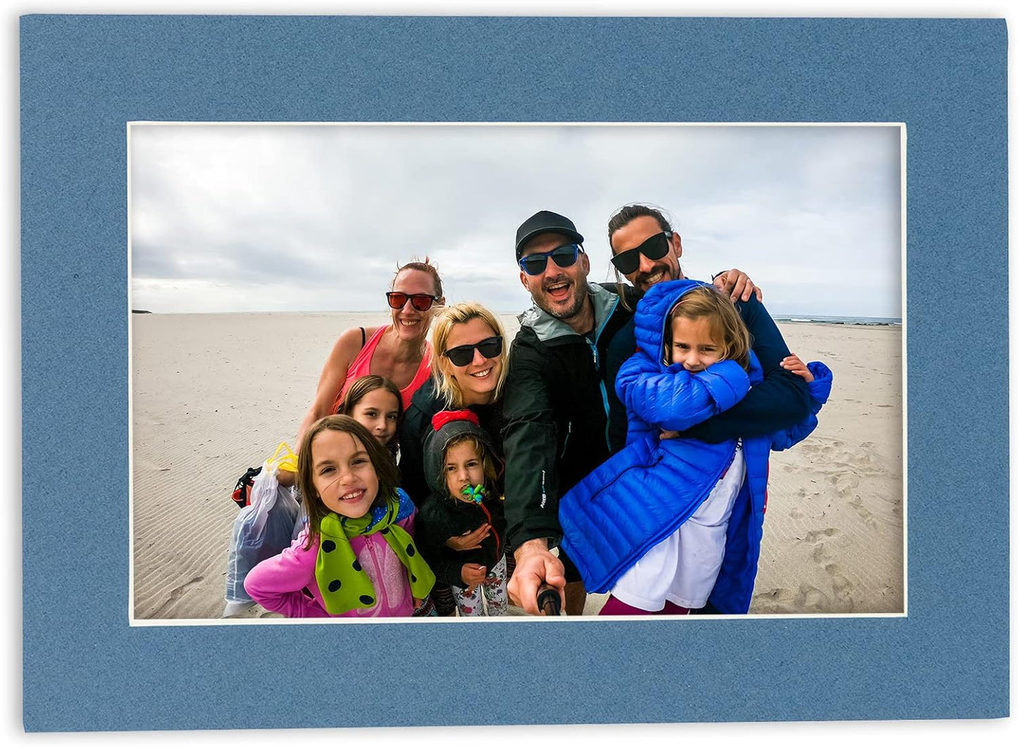 11x14 Mat for 8.5x11 Photo - Precut Steel Blue Picture Matboard for Frames 11 x 14 Inches - Bevel Cut to Display Art 8.5 x 11 Inches - Acid Free Pack of 10 MATS with Backing Boards & Clear Bags