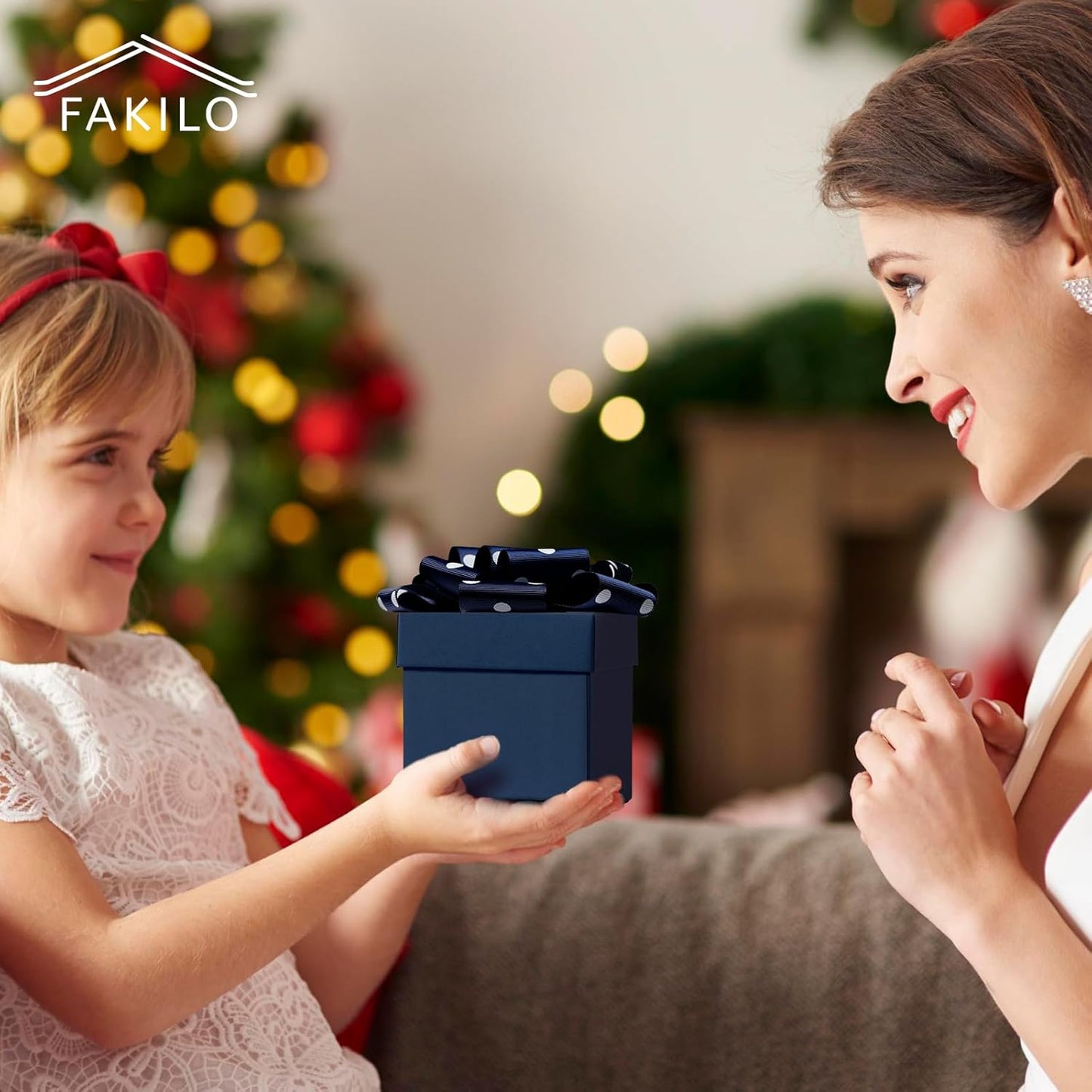 Polka Dot Grosgrain Ribbon 1.5 Inch, 25 Yards Spool Navy Blue and White Dot Craft Ribbon for Christmas Gift Wrapping DIY Crafts Hair Bows Wedding Party Decor Sewing and Home Decoration