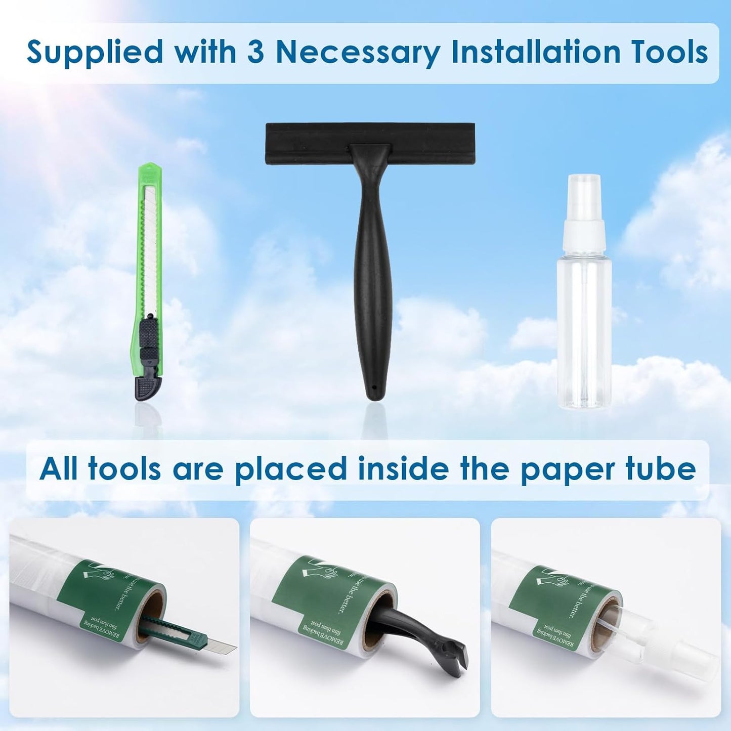 DKTIE Nordic Leaves Window Privacy Film Decorative Stained Glass Sun Blocking Heat Control with Free Installation Tools, Privacy Window Film Day and Night (White, 17.7'' x 78.7'')