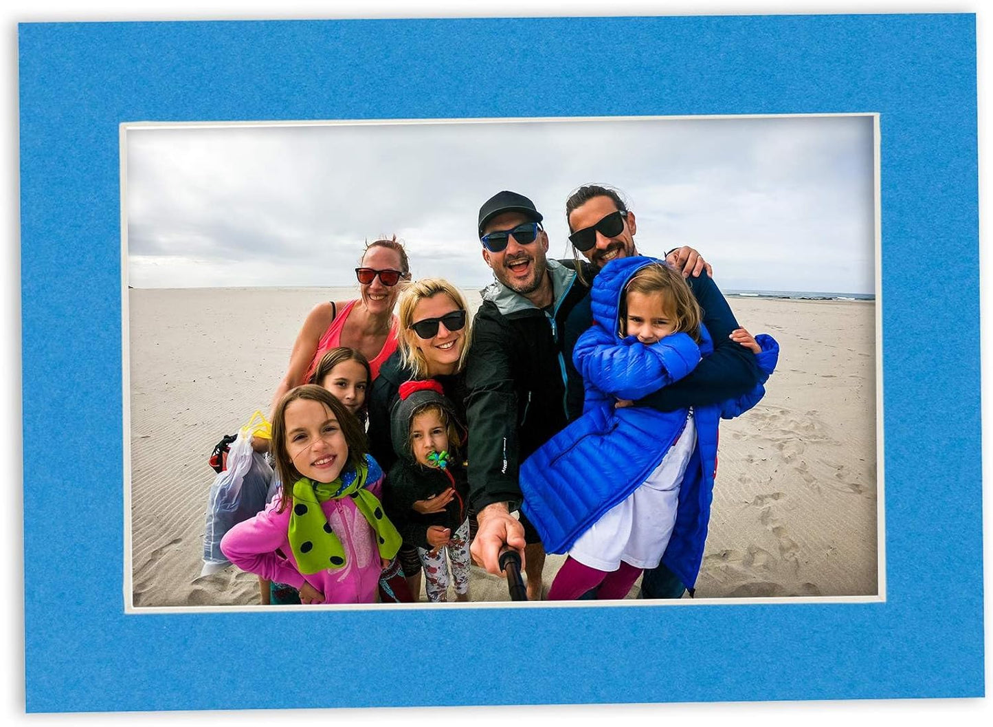 5x7 Mat for 8.5x11 Frame - Precut Mat Board Acid-Free Show Kit with Backing Board, and Clear Bags Bay Blue 5x7 Photo Matte Made to Fit a 8.5x11 Picture Frame Matboard for Framing, Pack of 100 Mats