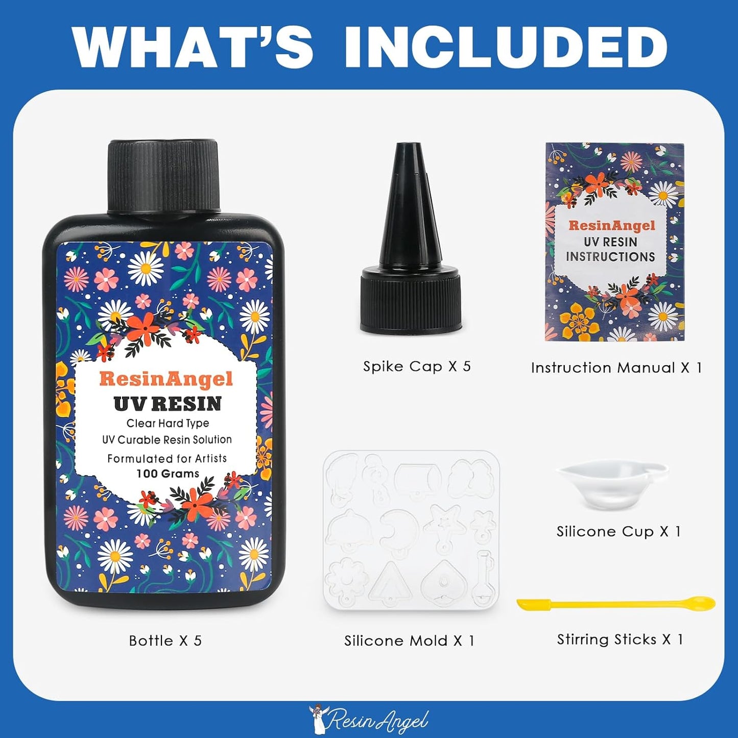 500g UV Resin kit, Crystal Clear Hard, Premixed UV Epoxica Resina Fast Curing Sunlight Activated with Casting Tools for Beginners Jewelry Making, DIY Art Crafts, Coating