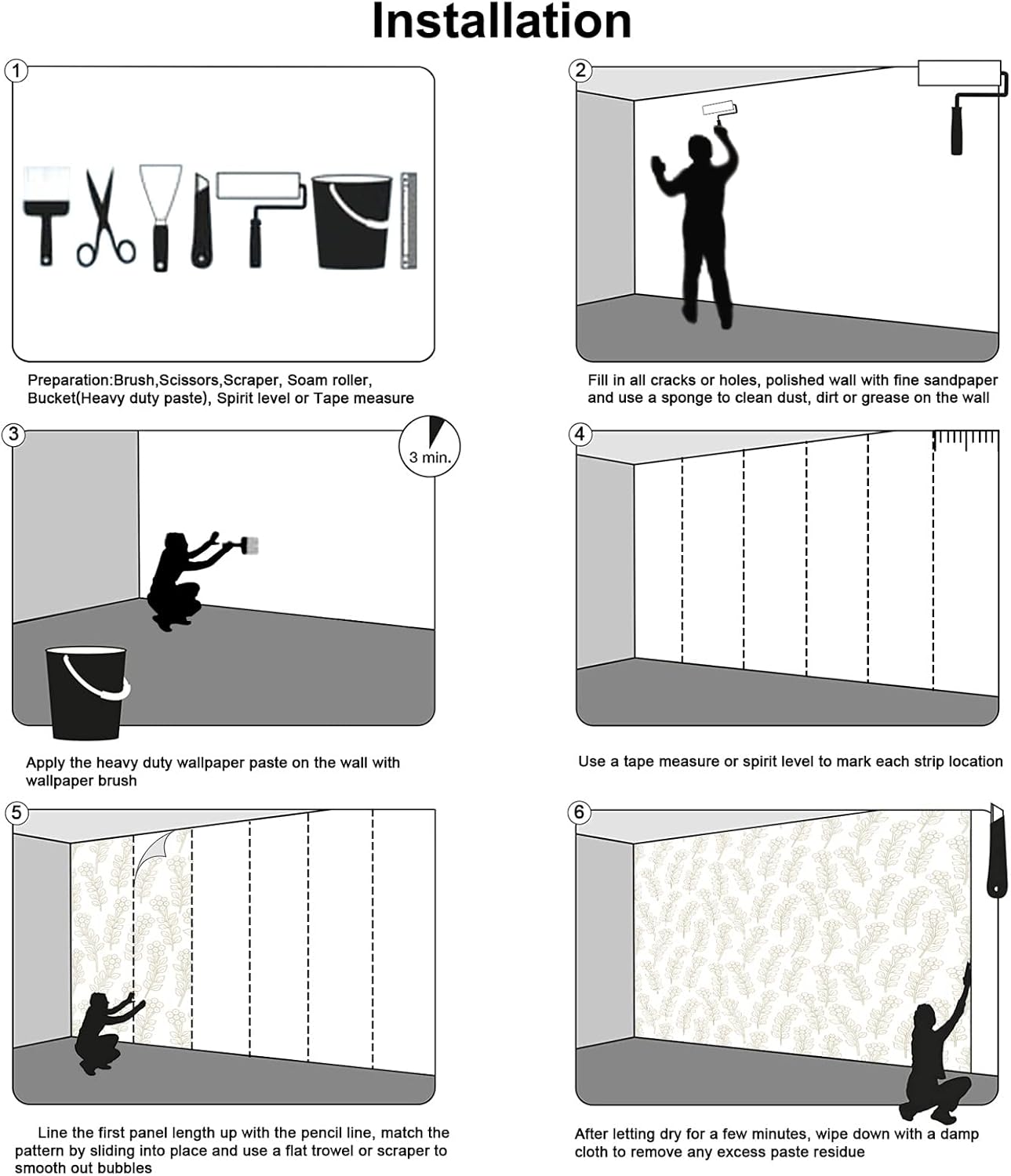 Forest Waterfall Wall Mural Wallpaper Large Nature Scenery Mural for Bedroom Living Room TV Background Sofa Wall(Not Peel and Stick)