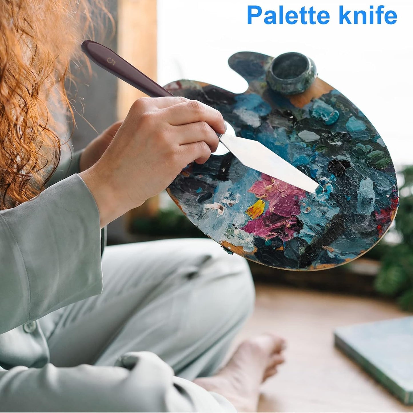 5 Piece Palette knifes Painting Knife Set for Oil, Acrylic Paint,Cake Decorating,Stainless Steel Pallet Knife Paint Knife Art Spatula for Various Types of Painting,ColorMixing,Smearing