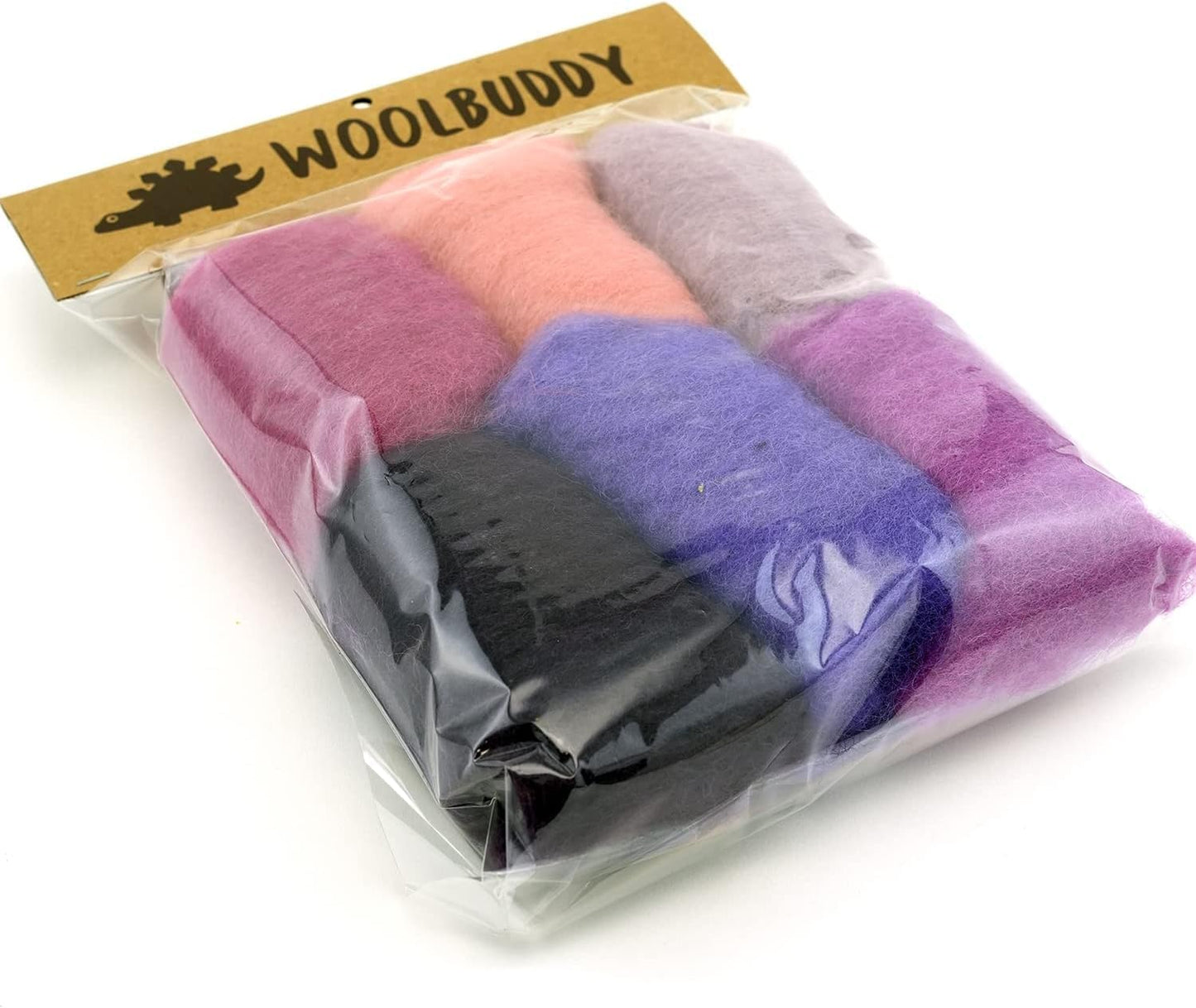 Woolbuddy Wool Roving Kit - Premium Core Wool for Needle Felting, Felting Soap & Tools β Sustainable Roving Wool for Beginners & Adults, Wet Felting Supplies (Purple)