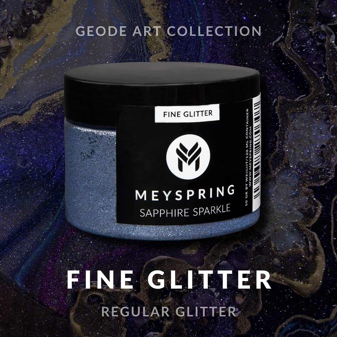 MEYSPRING Sapphire Sparkle - Blue Glitter for Resin - 50g - Fine Glitter for Crafts - Light Blue Glitter - Resin Glitter - Blue Epoxy Glitter - Loose Glitter - Fine Glitter for Resin