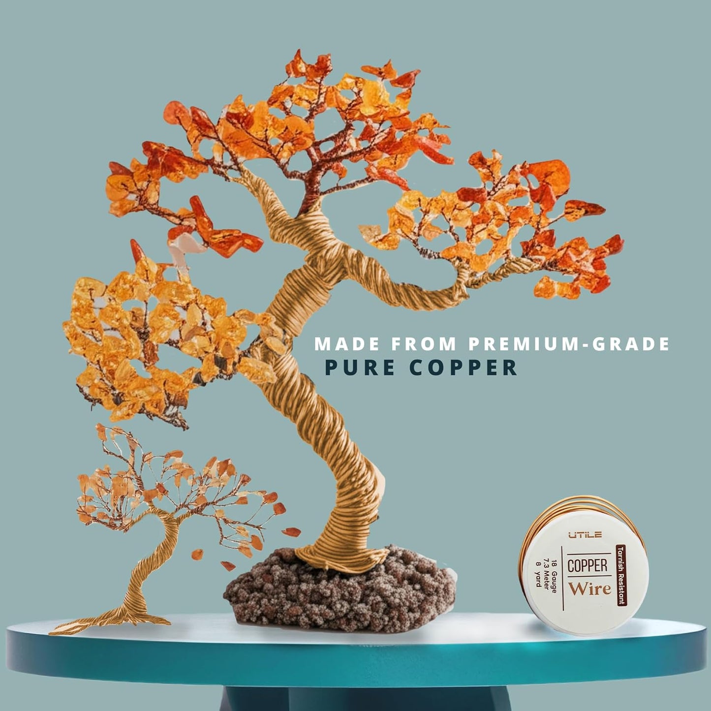 UTILE 18 20 22 24 Gauge 24 ft 99.9% Pure Soft Copper Wire for Electroculture Gardening, Jewelry Making, Crafting Wire Bendable, Plant Wire (Copper 18)