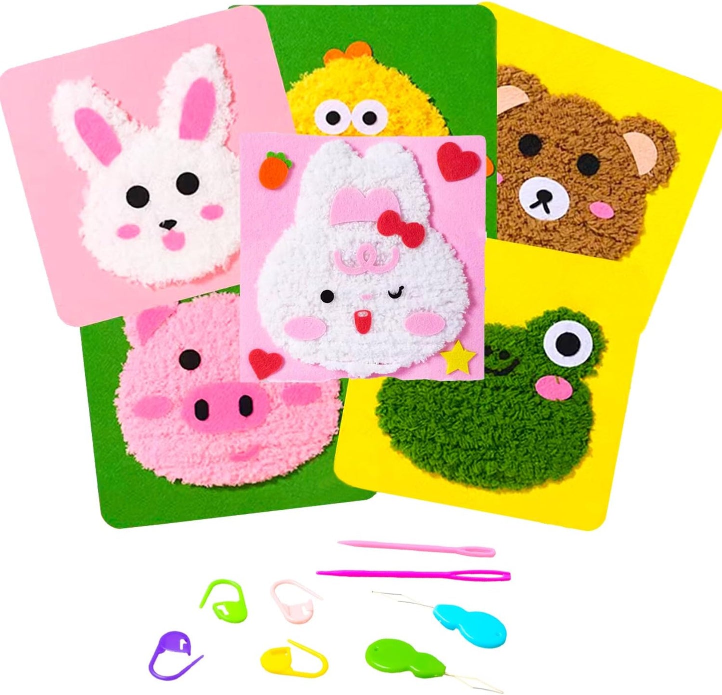 Hekisn 25Pcs Large Eye Blunt Yarn Needles kit, Assorted Sizes Bent Tapestry Darning Needle, Sewing Needles with Needle Threaders & Stitch Markers for Knitting Crochet (Green)